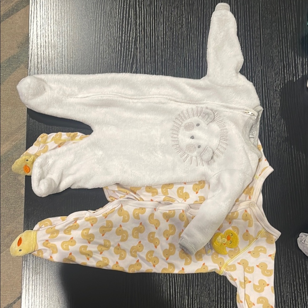 Carter's White and Yellow Footies Soft Cotton One Piece